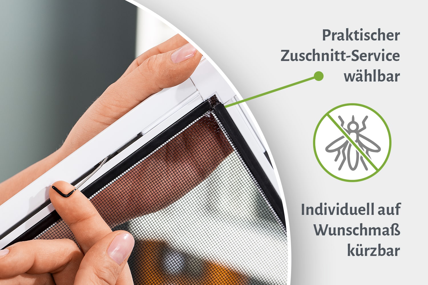 Fliegengitter Fenster "BASIC", Zuschnitt - Alurahmen