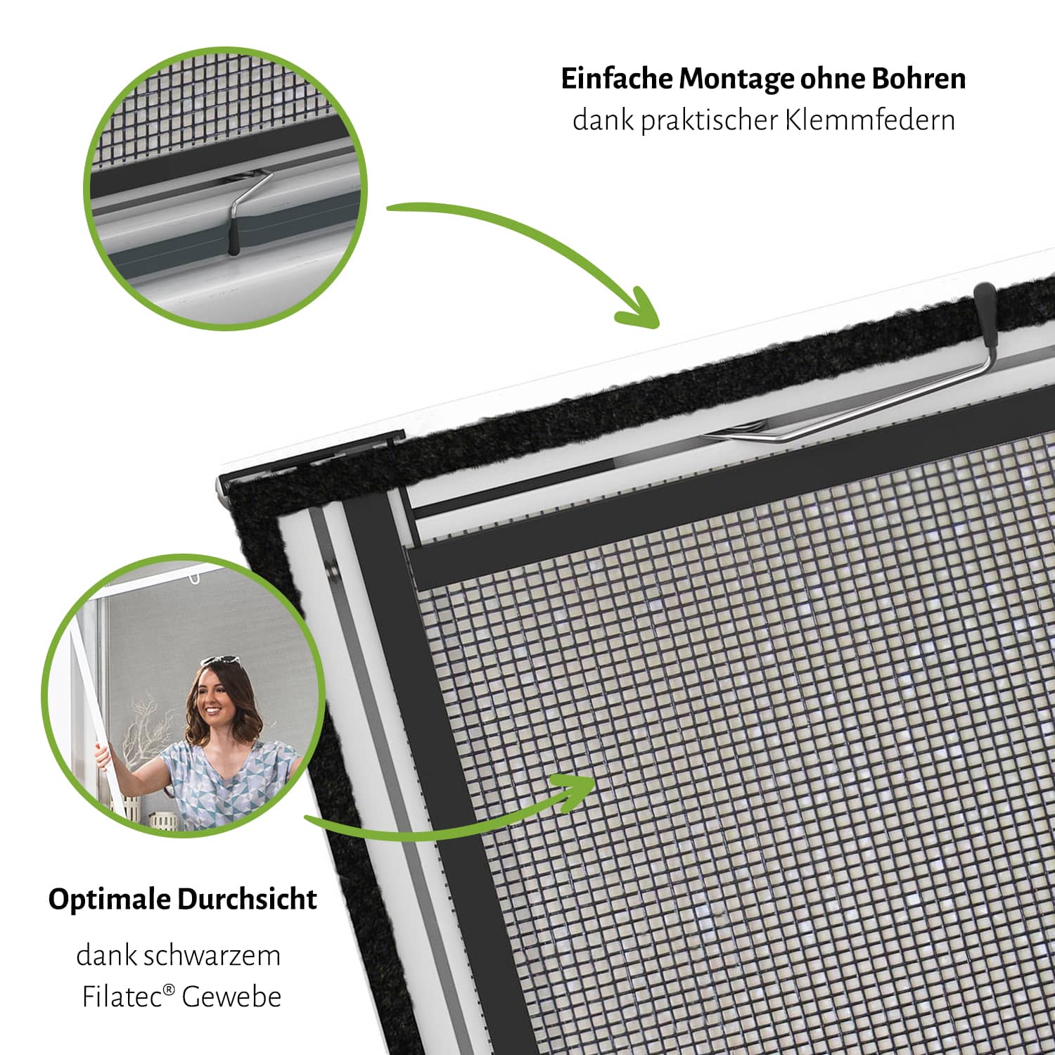 Fliegengitter Fenster "MASTER SLIM XL", Aufgebaut - Zuschnitt - 130 x 220 cm