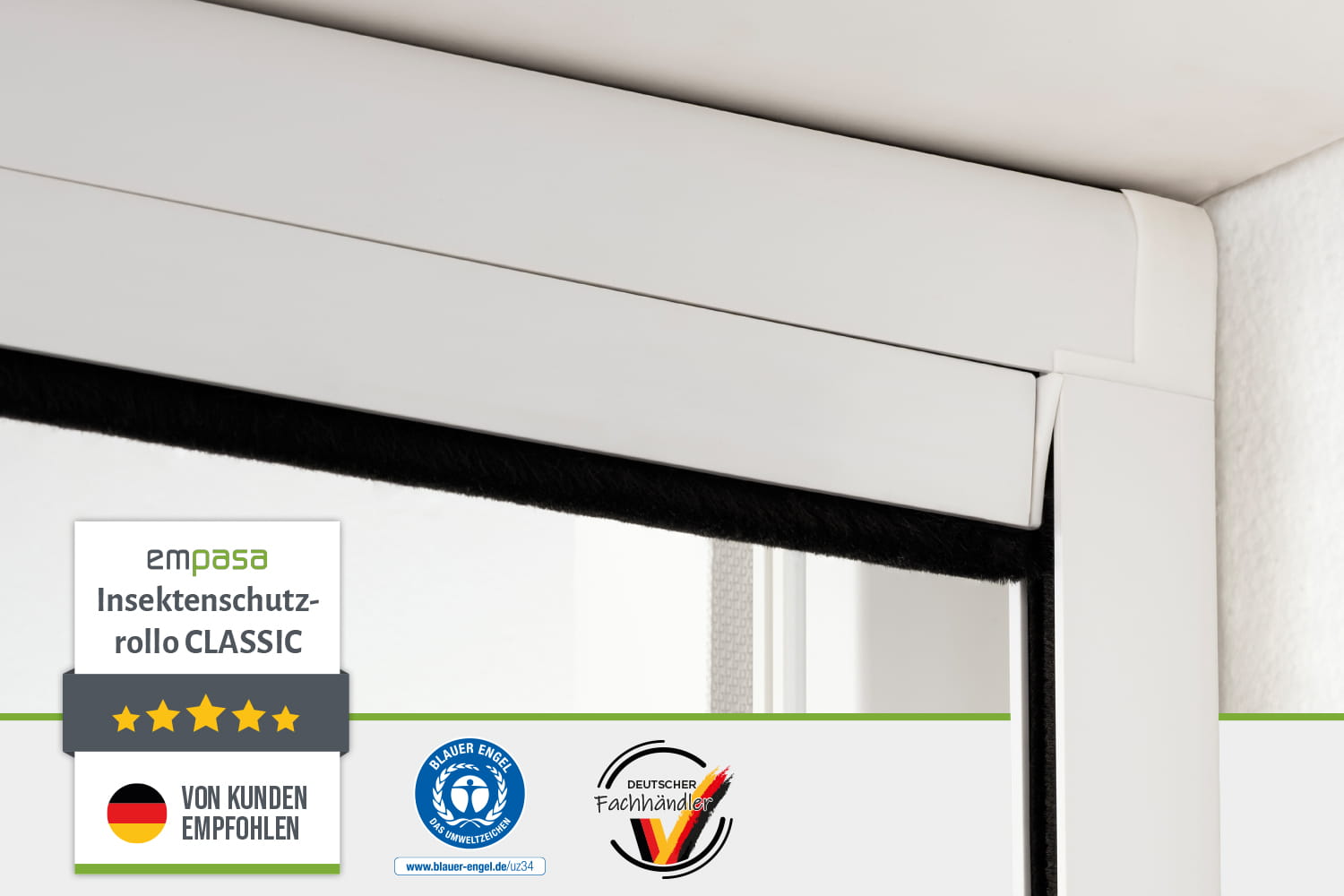 Insektenschutzrollo Fenster "CLASSIC", Zuschnitt - PVC-Rahmen