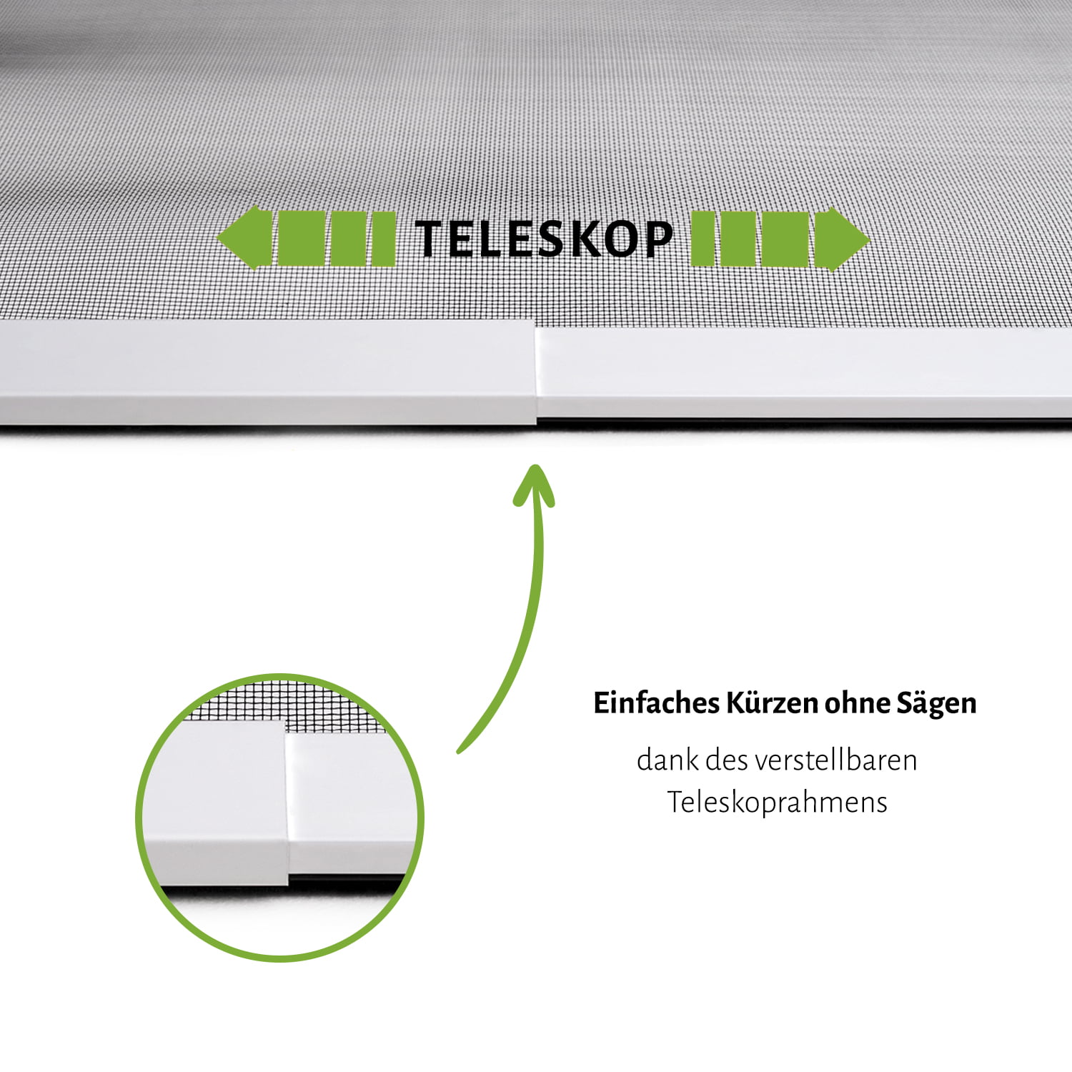 Fliegengitter Fenster Teleskopbausatz "SLIDE 2.0", 120 x 140 cm - Alurahmen
