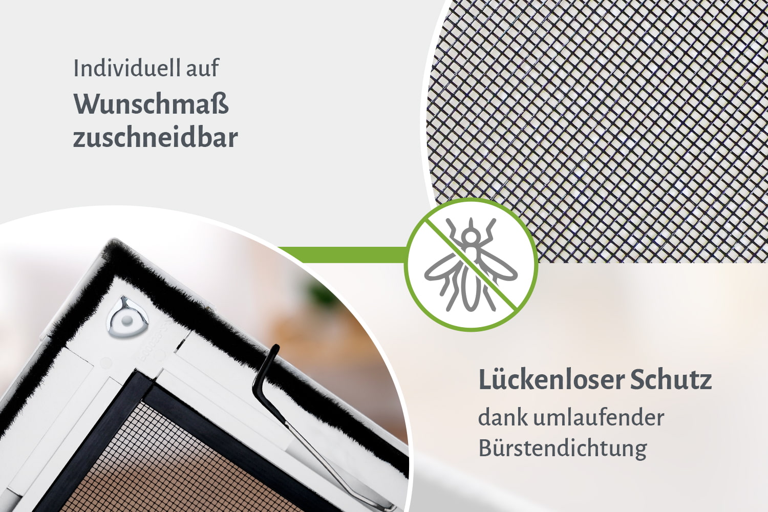 Fliegengitter Fenster "SLIM", Matte Optik - Alurahmen