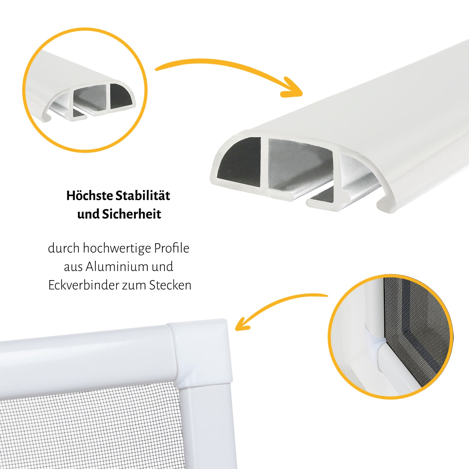 Fliegengitter Fenster "BASIC", Alurahmen - 80 x 100 cm - SET