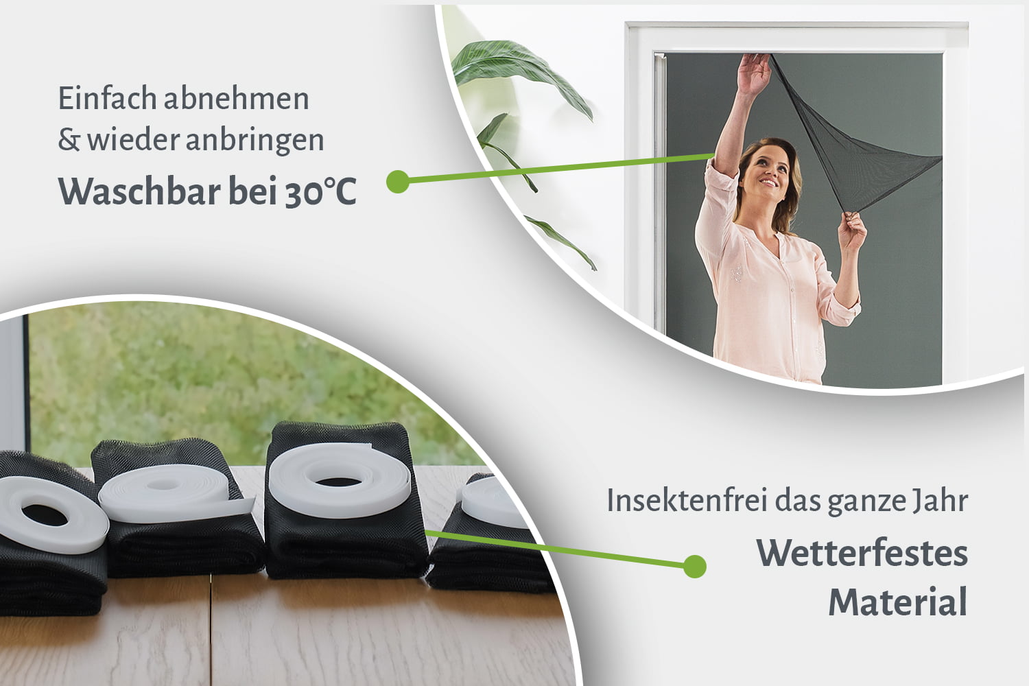 Fliegengitter Fenster mit Klettband, 10er Set - weiß - 130 x 150 cm