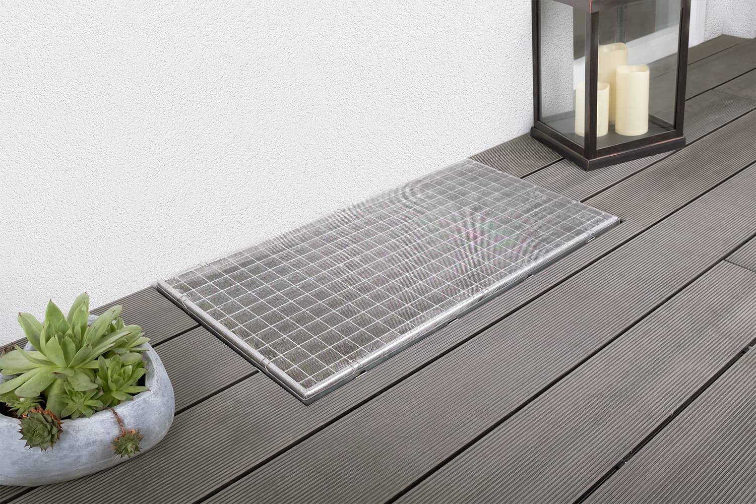 Lichtschachtabdeckung "STANDARD", ohne Rahmen - Aluminium oder Edelstahl Gewebe