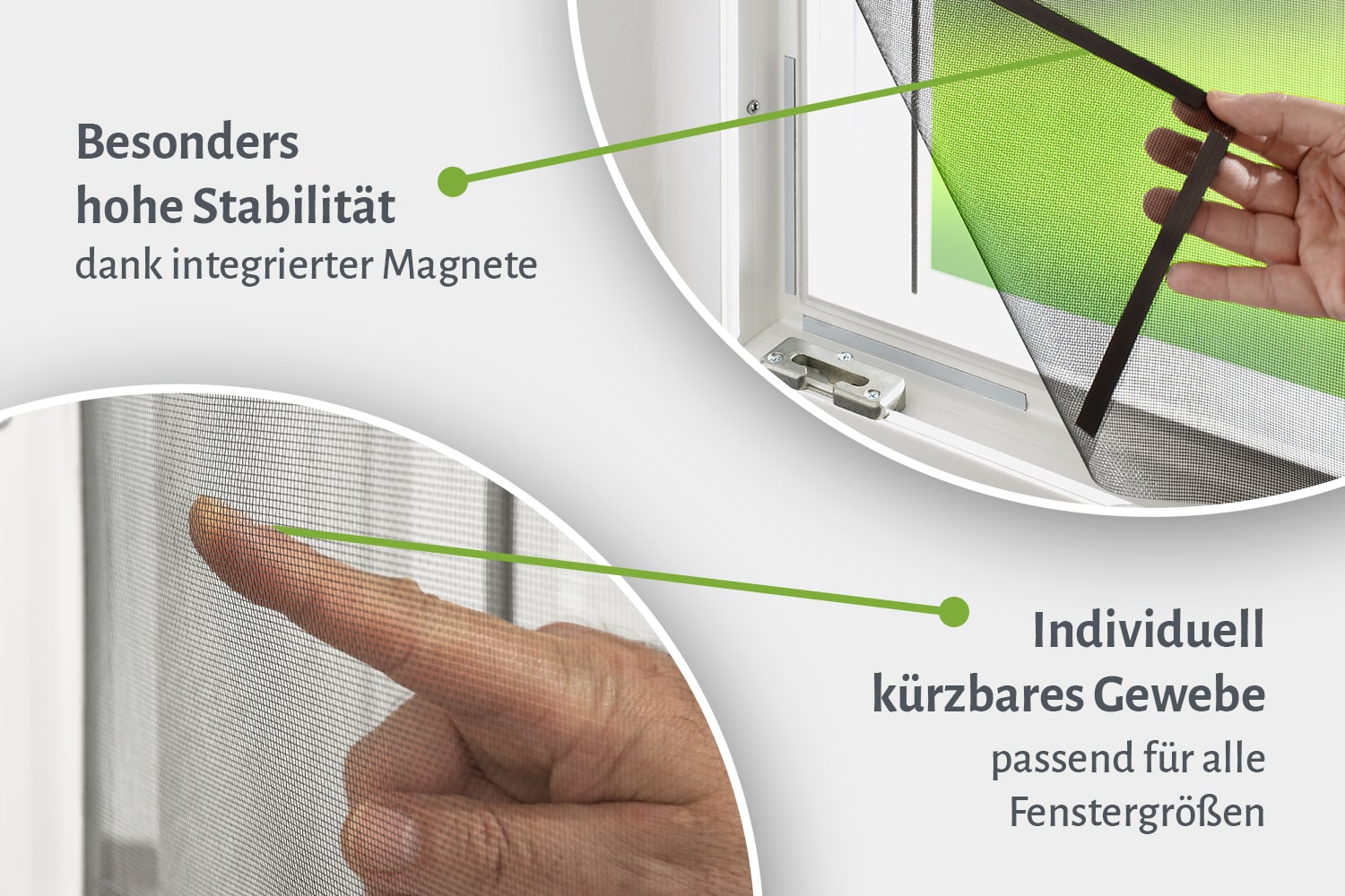 Fliegengitter Fenster mit Magnet oder Klettband, verschiedene Größen