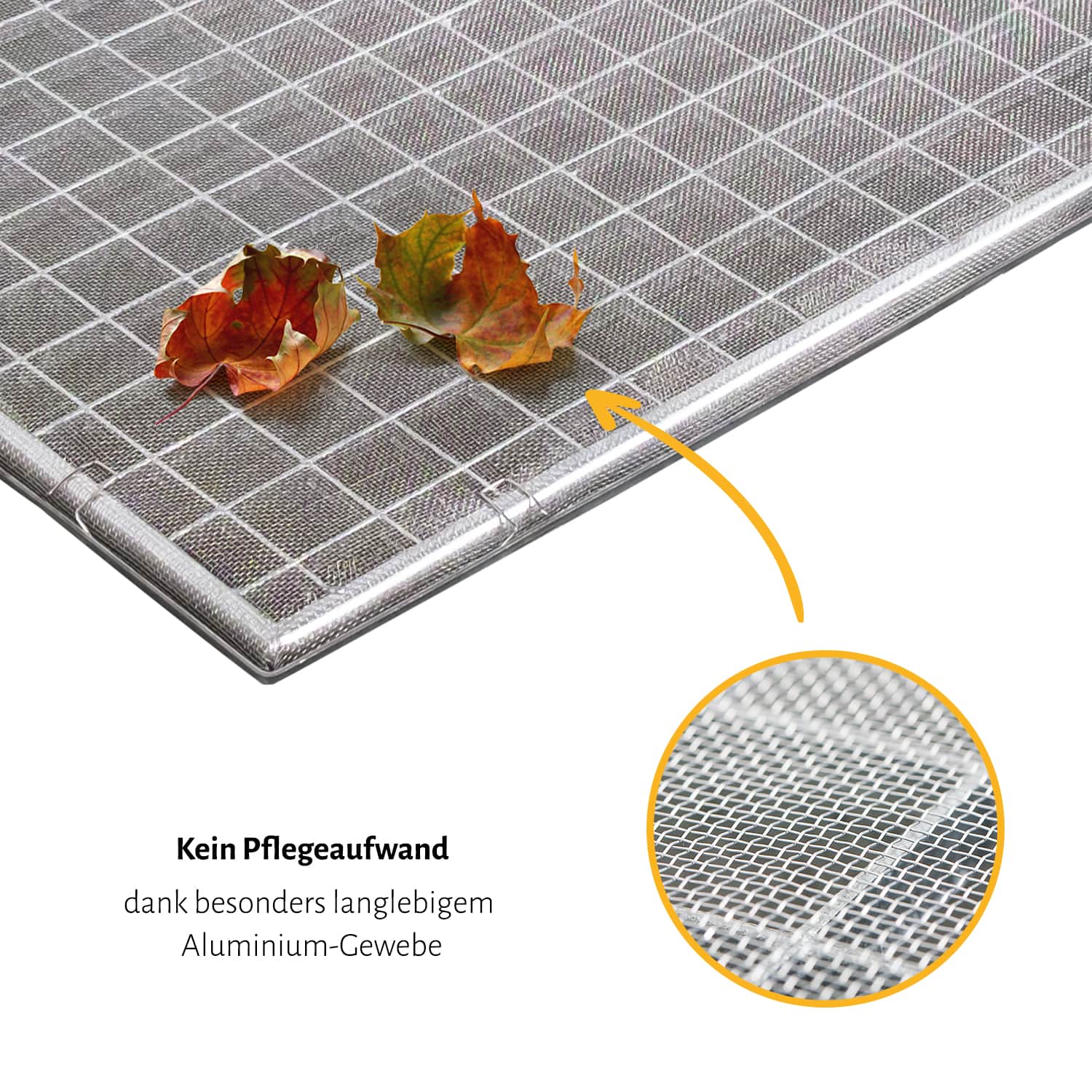 Lichtschachtabdeckung "STANDARD", ohne Rahmen - Aluminium oder Edelstahl Gewebe