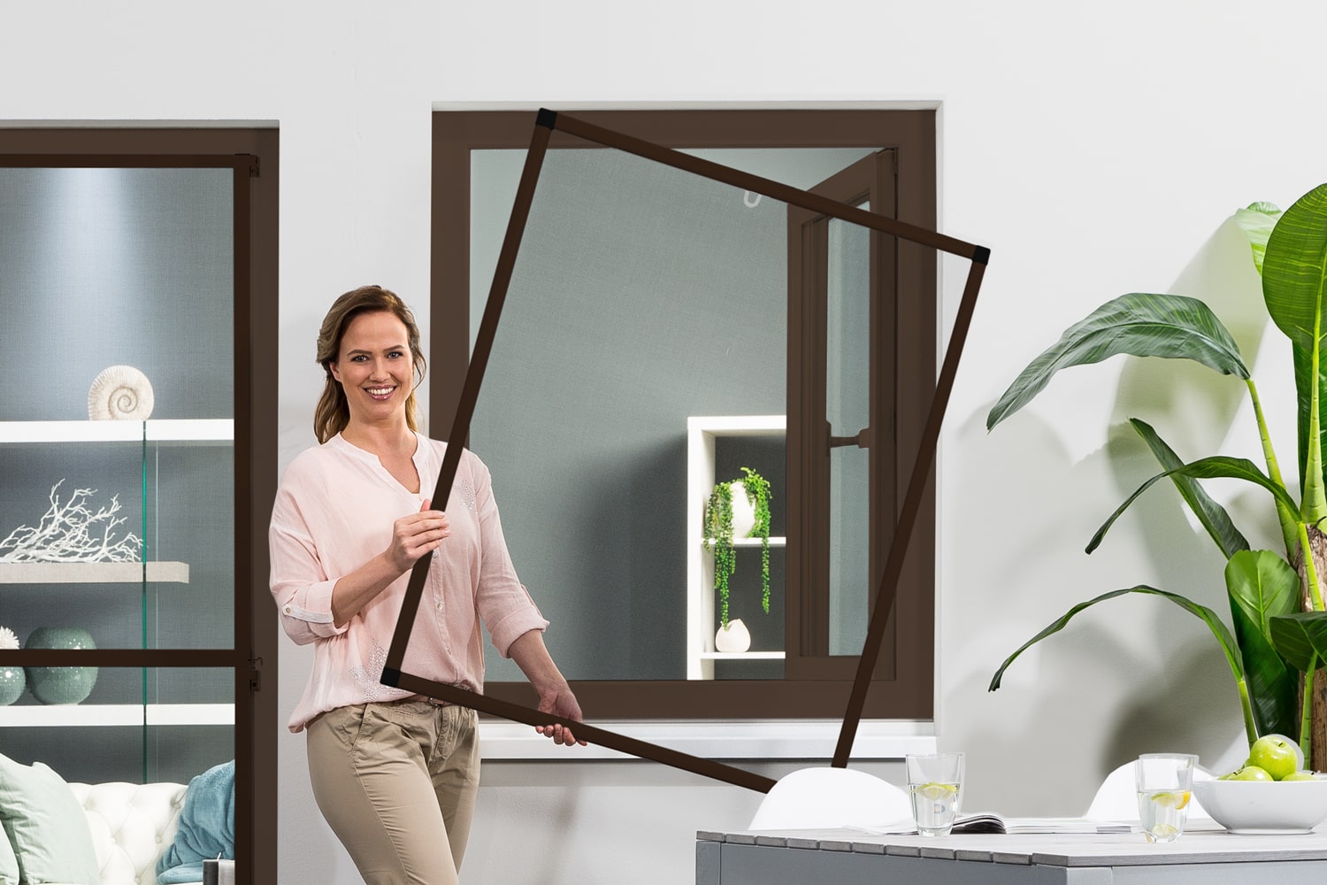 Fliegengitter Fenster "BASIC", Zuschnitt - Alurahmen