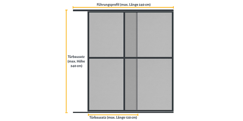 Fliegengitter Schiebetür "XXL", Alurahmen - 240 x 240 cm