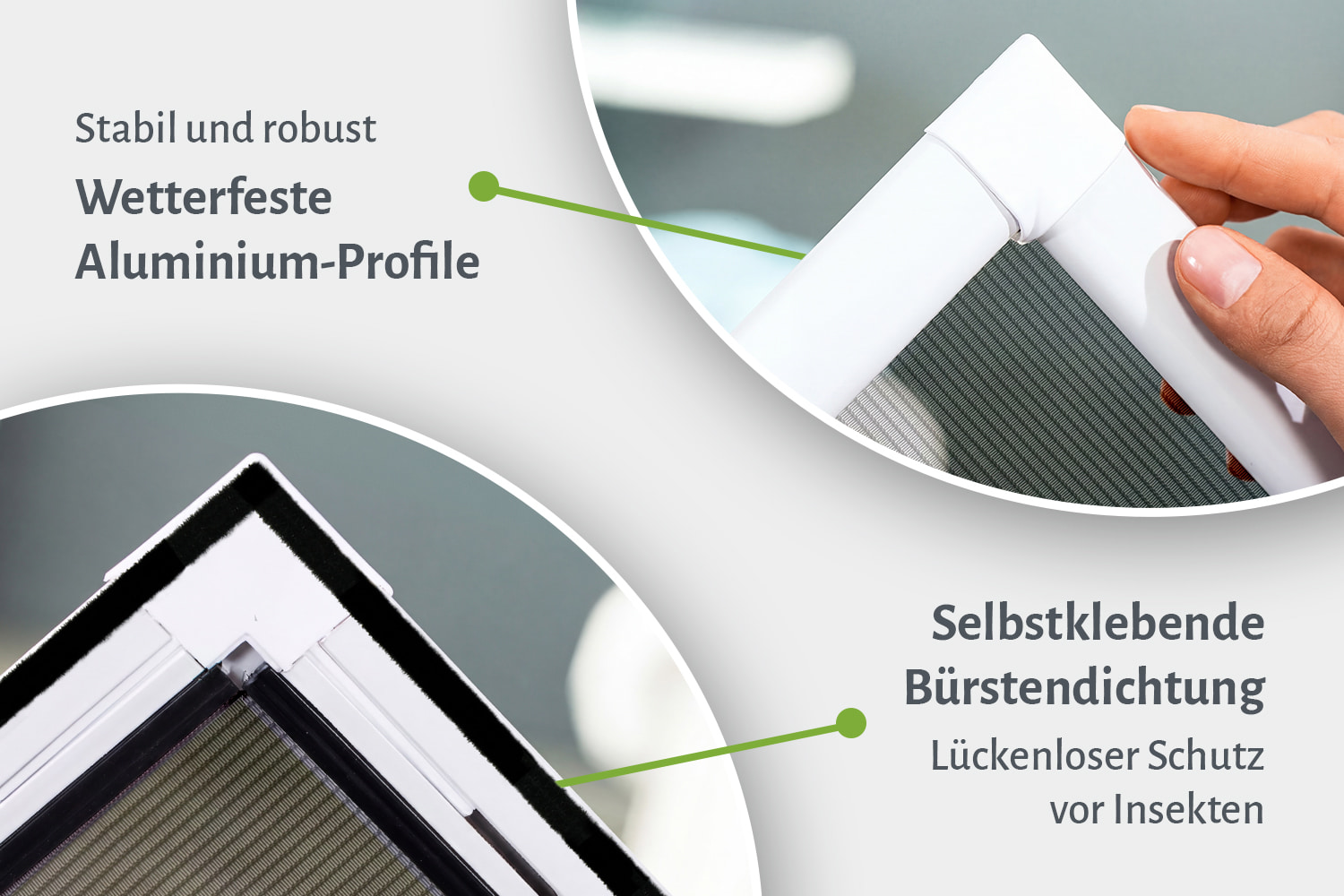 Fliegengitter Fenster "BASIC", Zuschnitt - Alurahmen