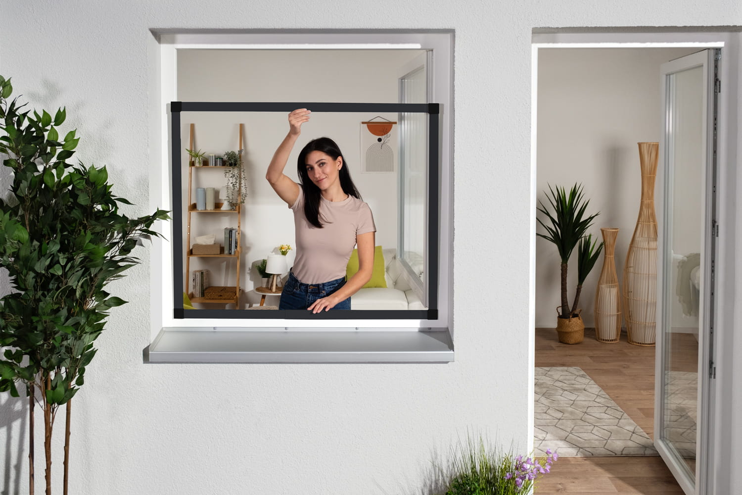 Fliegengitter Fenster Teleskopbausatz "SLIDE 2.0", 120 x 140 cm - Alurahmen Fliegengitter Fenster Teleskopbausatz "SLIDE 2.0", 120 x 140 cm - Alurahmen