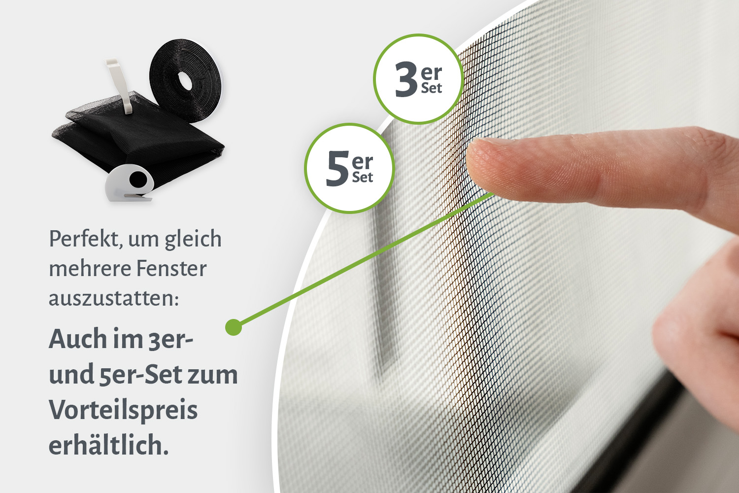 Fliegengitter Fenster mit Magnet oder Klettband, verschiedene Größen