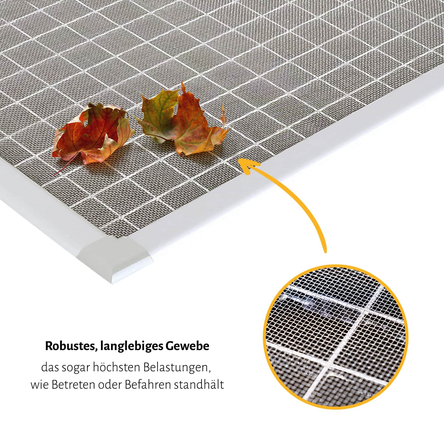 Lichtschachtabdeckung "MASTER", silber eloxierter Rahmen - Edelstahl Gewebe