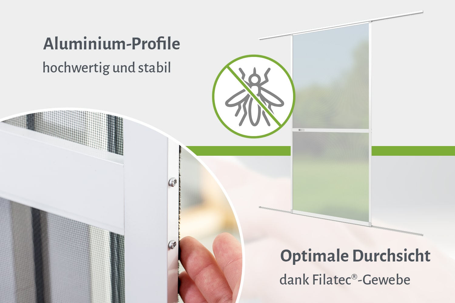 Fliegengitter Einzel-Schiebetür "COMFORT", 120 x 240 cm