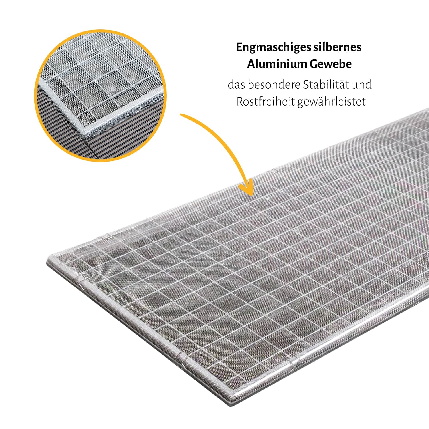 Lichtschachtabdeckung "STANDARD", ohne Rahmen - Aluminium oder Edelstahl Gewebe