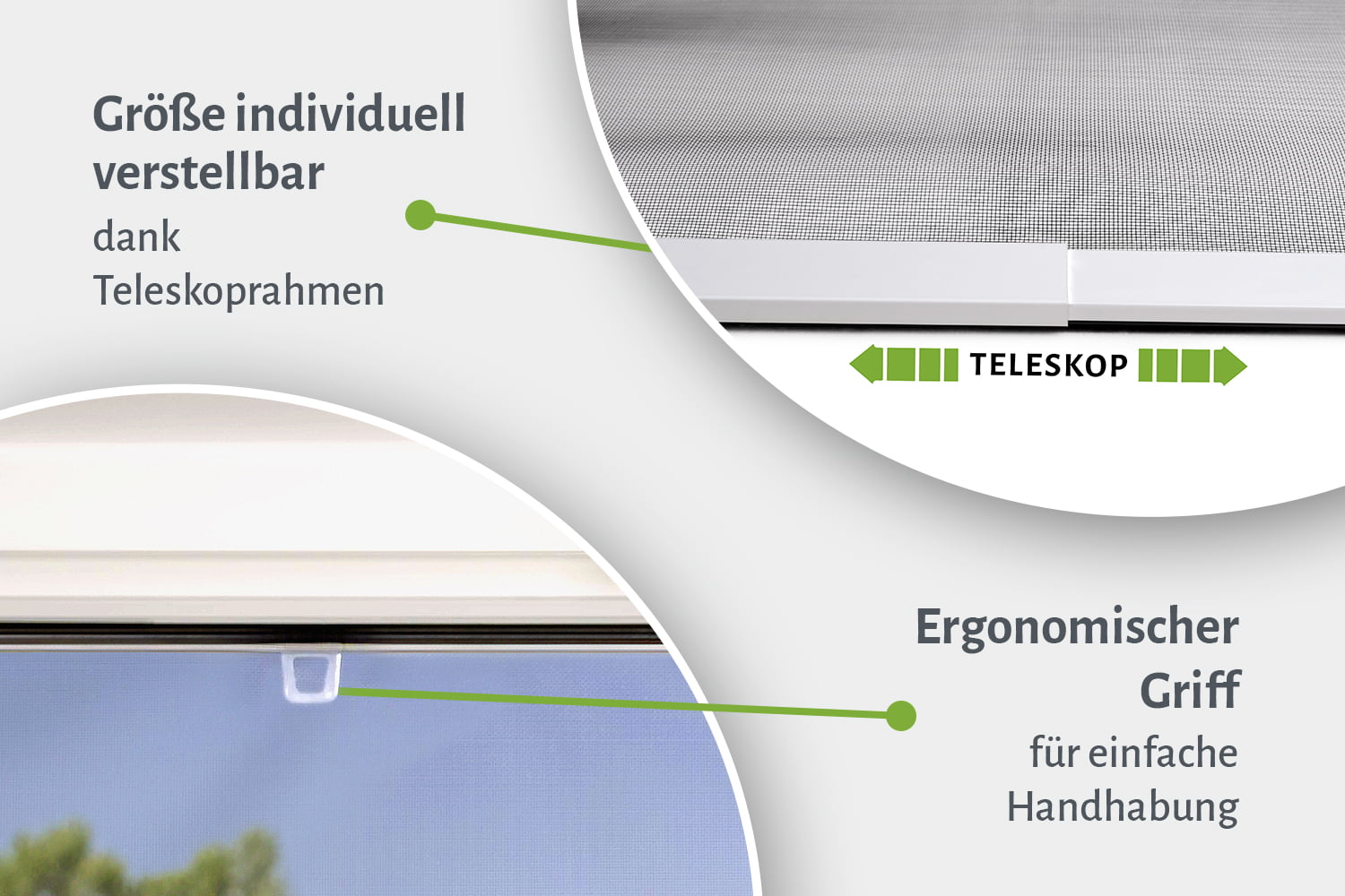 Fliegengitter Fenster Teleskopbausatz "SLIDE 2.0", 120 x 140 cm - Alurahmen