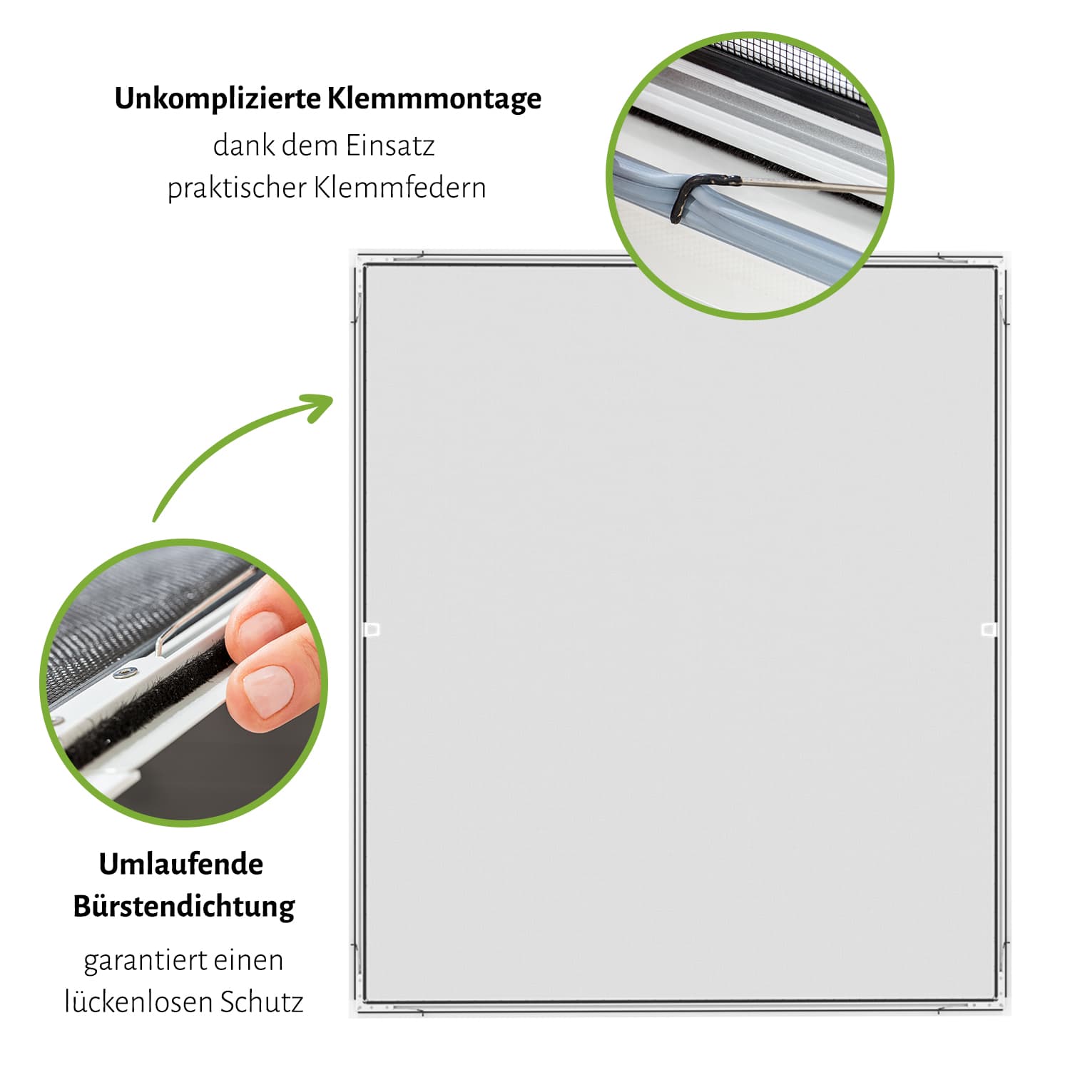Fliegengitter Fenster "FLEX", flächenversetzte Fenster - Alurahmen - Zuschnitt