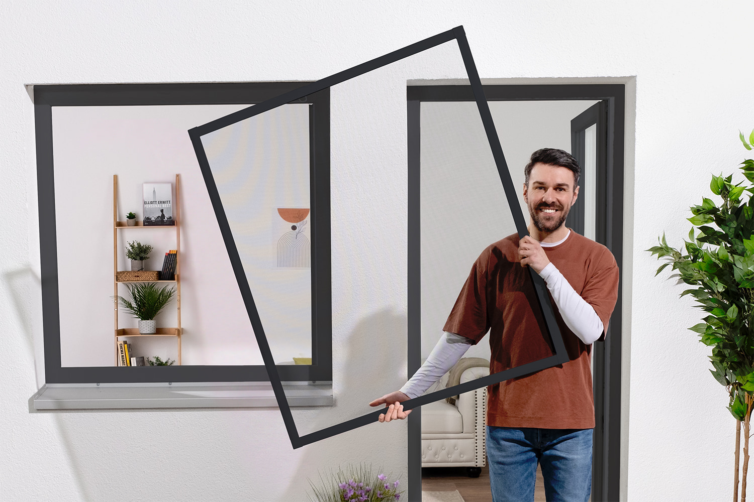 Fliegengitter Fenster "SLIM", Matte Optik - Alurahmen