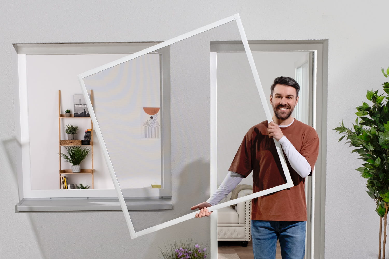 Fliegengitter Fenster "SLIM", Matte Optik - Alurahmen