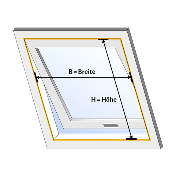 Fliegengitter Dachfenster ausmessen