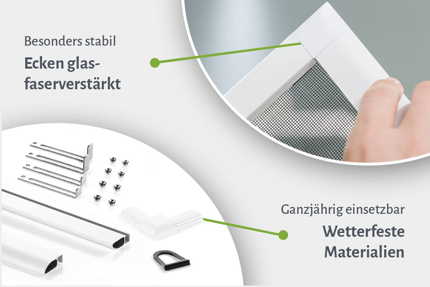 Fliegengitter Fenster "START", Zuschnitt - Alurahmen