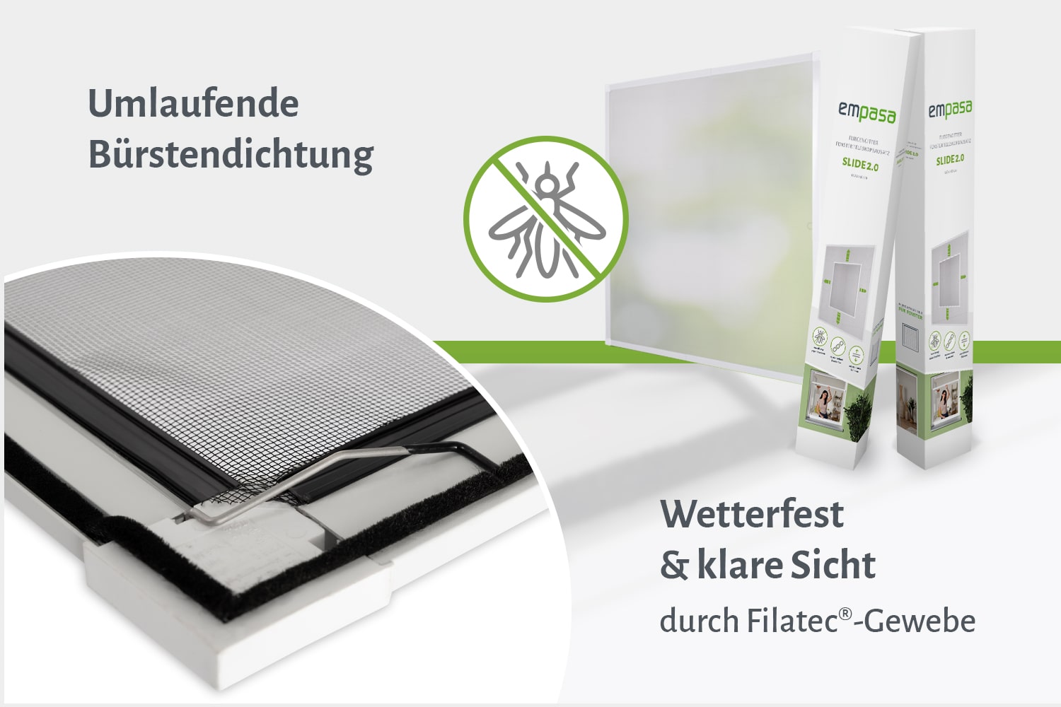 Fliegengitter Fenster Teleskopbausatz "SLIDE 2.0", 120 x 140 cm - Alurahmen