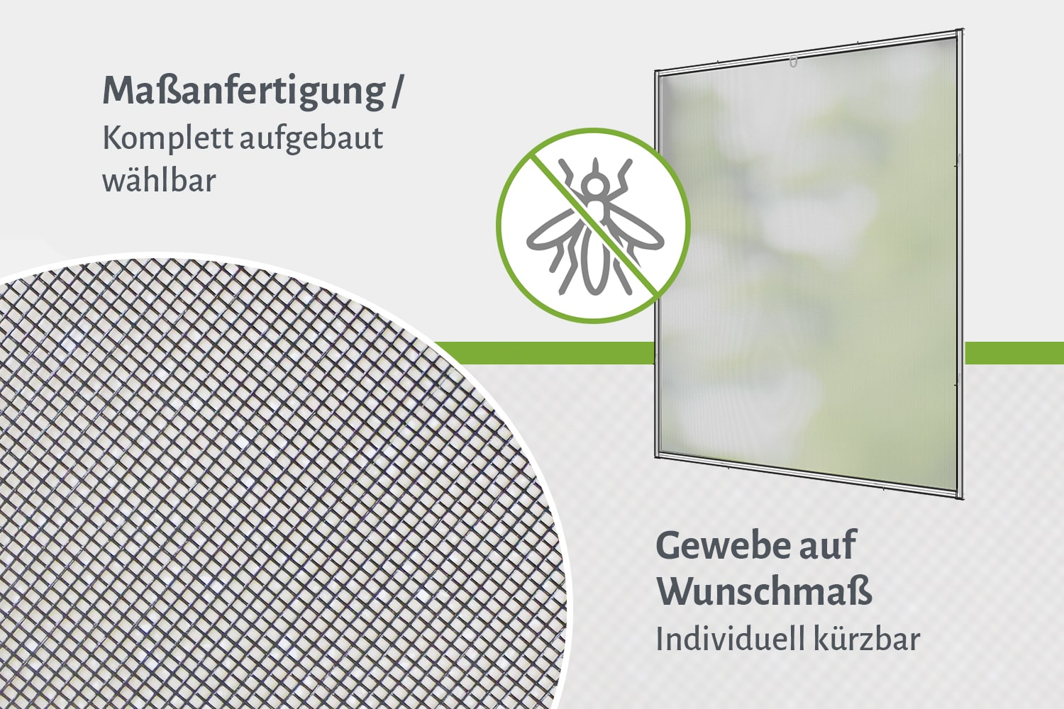 Fliegengitter Fenster "MASTER SLIM", glänzende Optik - Alurahmen