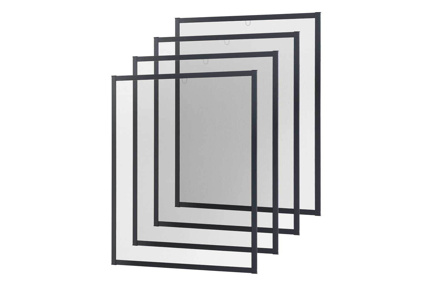 Fliegengitter Fenster "MASTER SLIM", glänzend - Alurahmen - 130 x 150 cm - SET