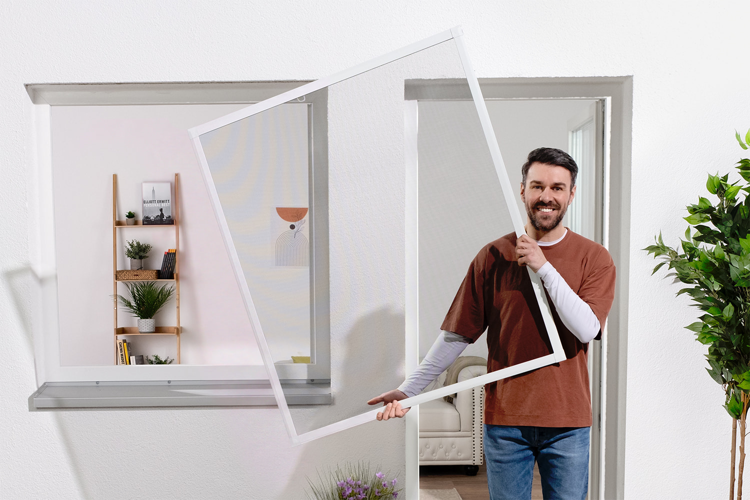 Fliegengitter Fenster "SLIM", Matte Optik - Alurahmen