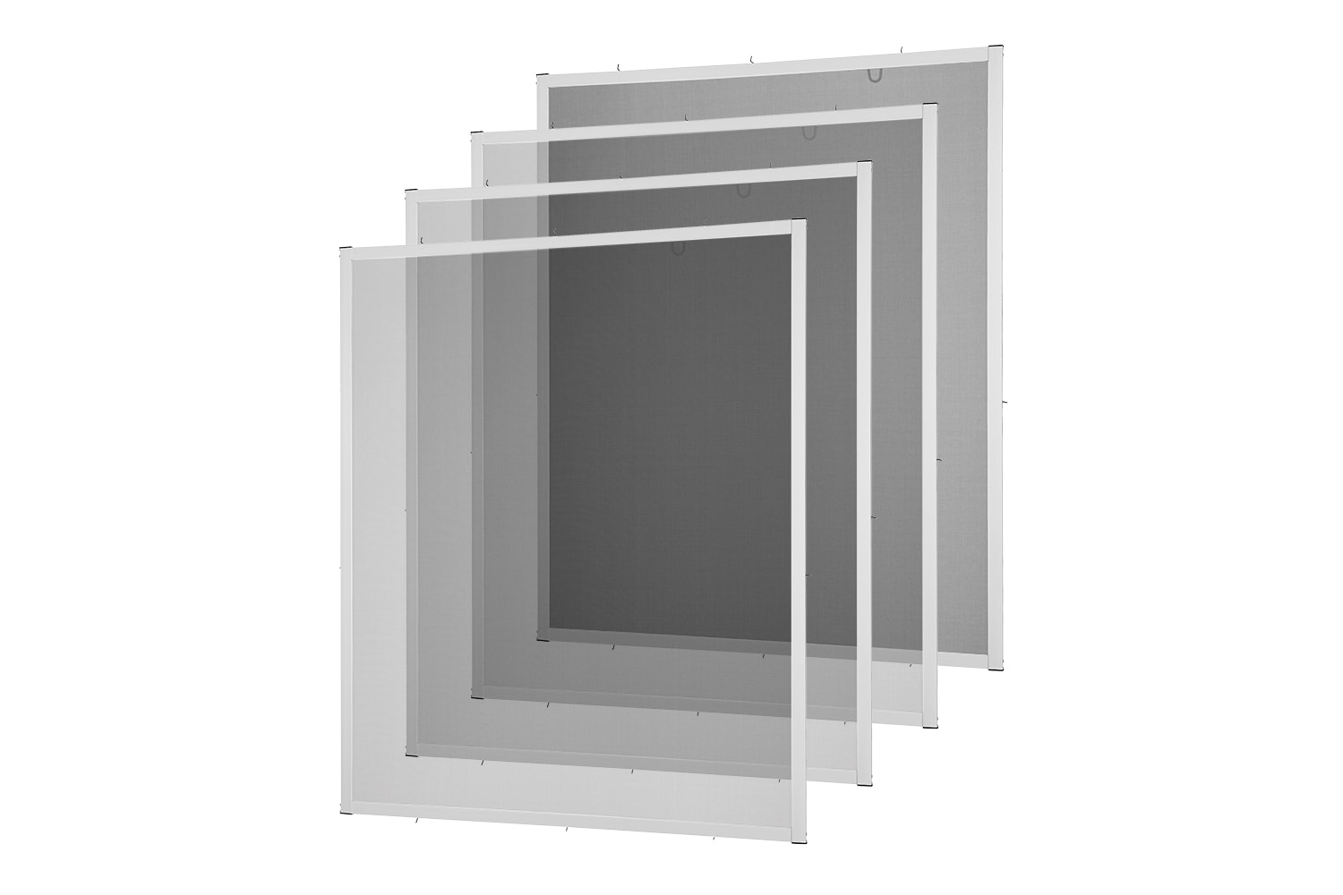 Fliegengitter Fenster "MASTER SLIM", glänzend - Alurahmen - 150 x 160 cm - SET