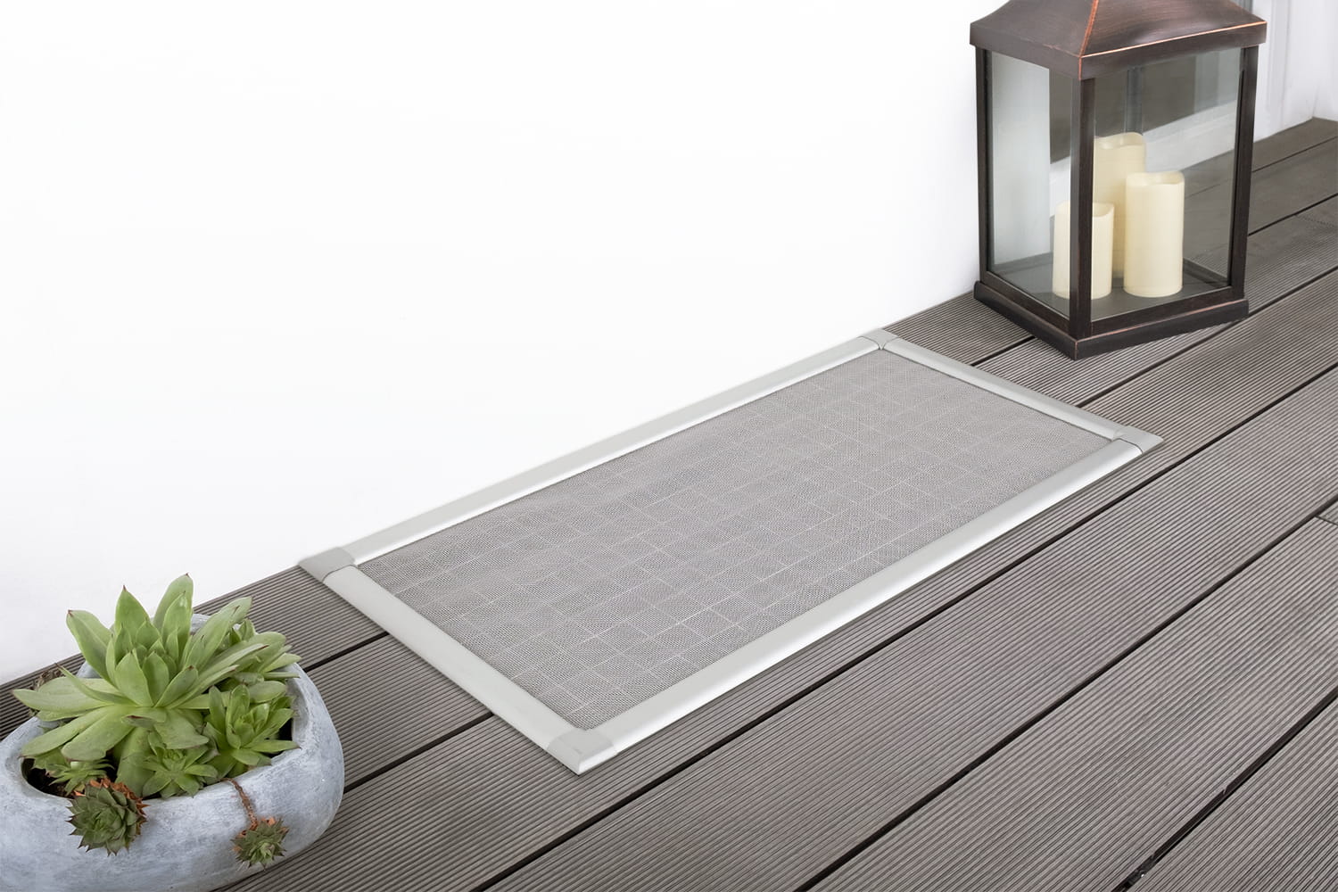 Lichtschachtabdeckung "COMFORT", grauer Rahmen - Haustiergewebe aus Fiberglas