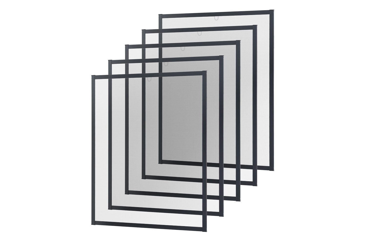Fliegengitter Fenster "MASTER SLIM", glänzend - Alurahmen - 150 x 160 cm - SET