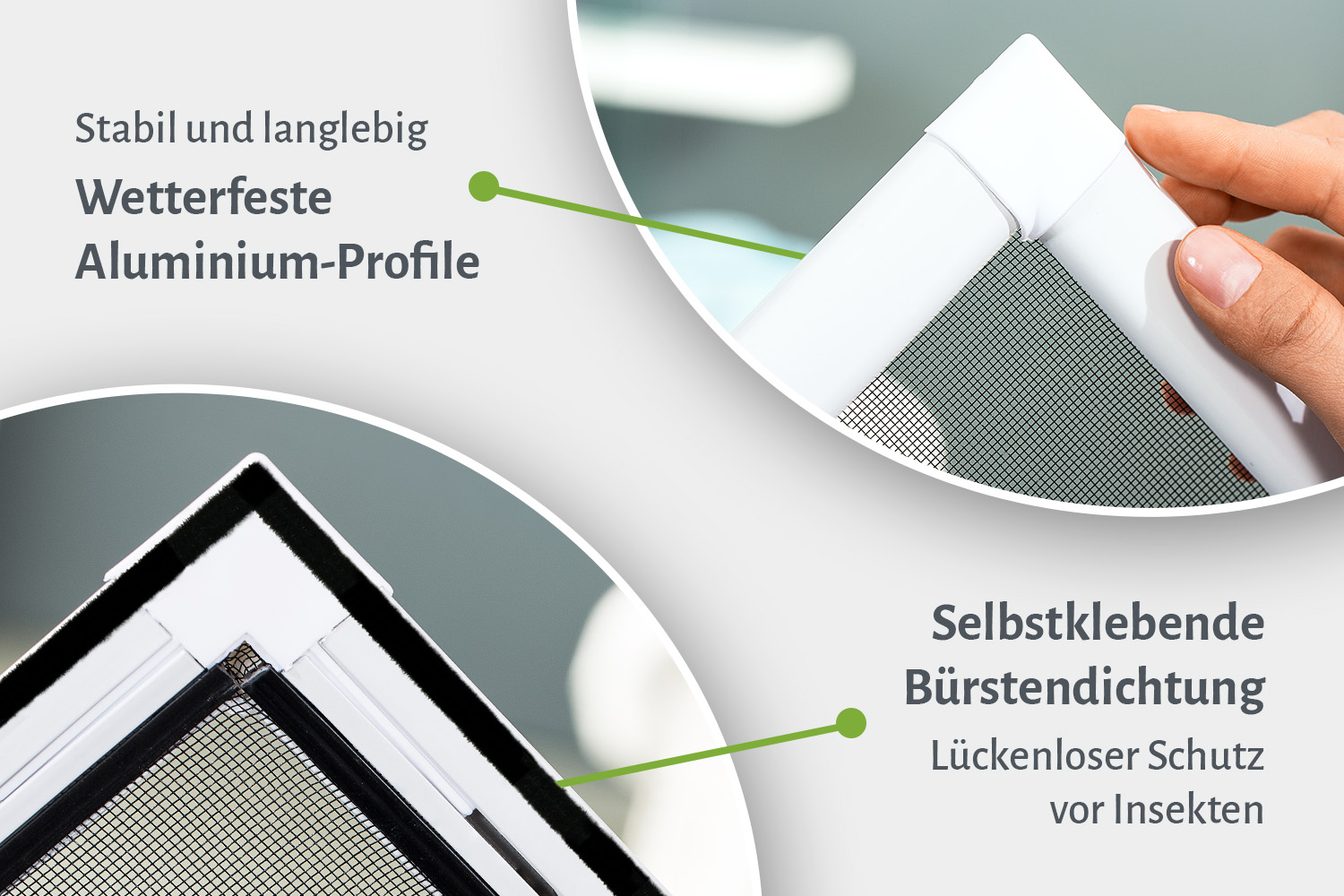 Fliegengitter Fenster "BASIC", Zuschnitt - Alurahmen