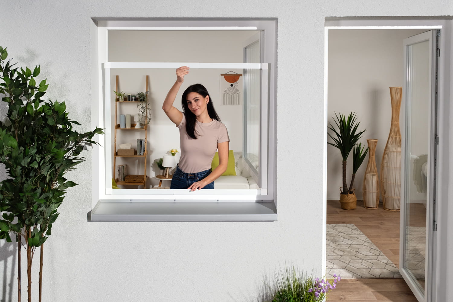 Fliegengitter Fenster Teleskopbausatz "SLIDE 2.0", 120 x 140 cm - Alurahmen Fliegengitter Fenster Teleskopbausatz "SLIDE 2.0", 120 x 140 cm - Alurahmen