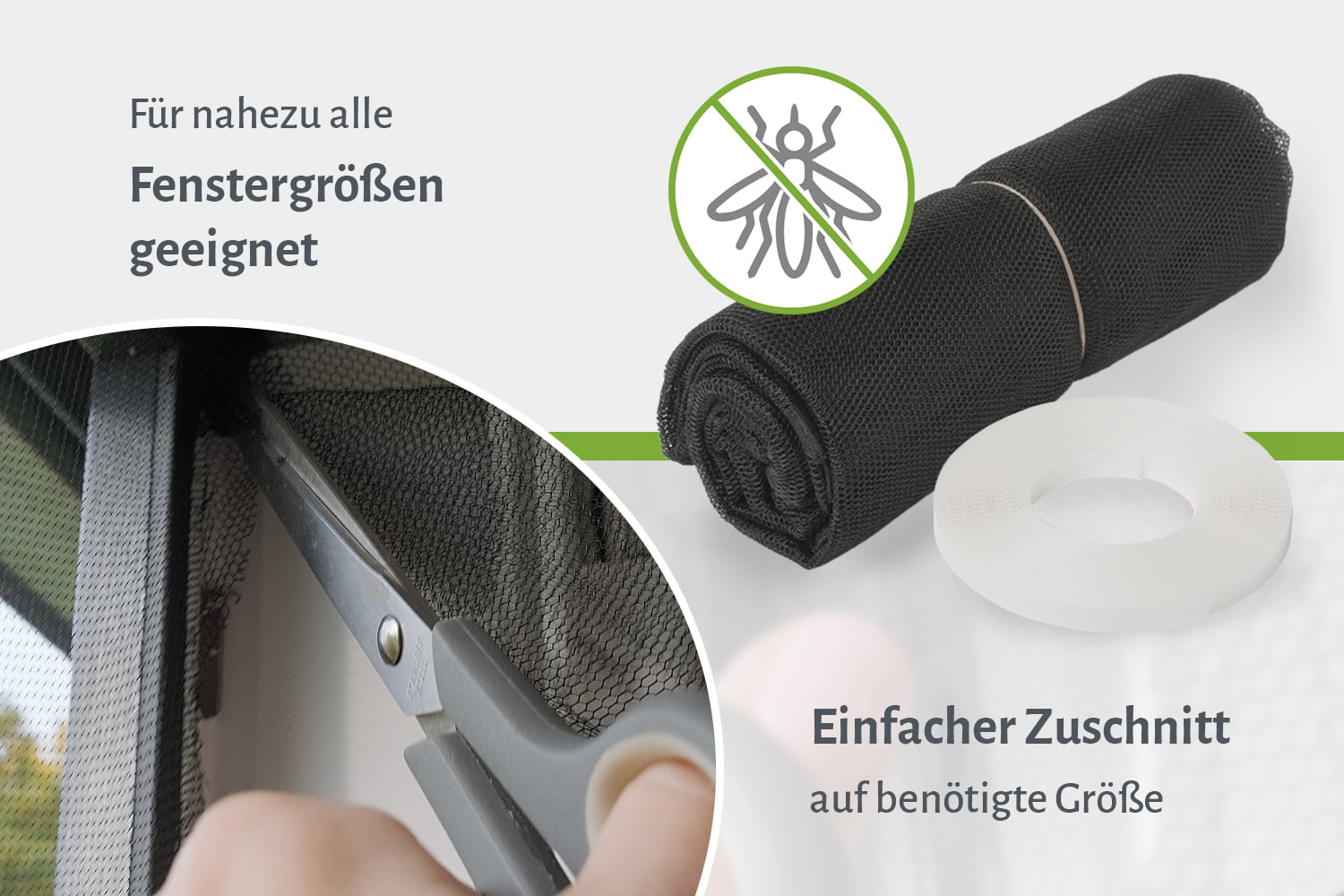 Fliegengitter Fenster mit Klettband, 10er Set - weiß - 130 x 150 cm
