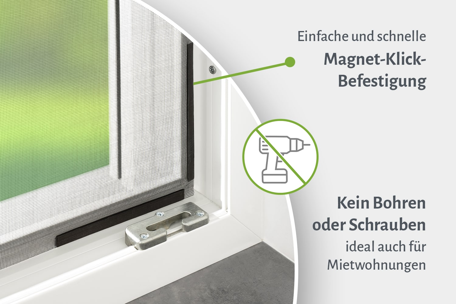 Fliegengitter Fenster mit Magnet oder Klettband, verschiedene Größen