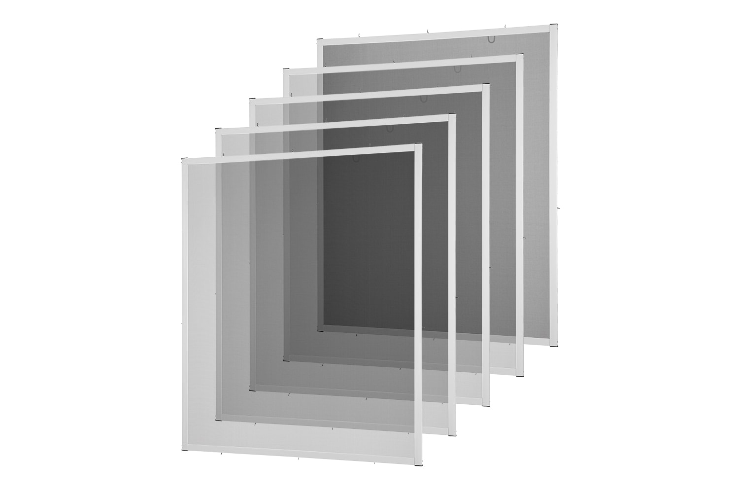 Fliegengitter Fenster "MASTER SLIM", glänzend - Alurahmen - 130 x 150 cm - SET